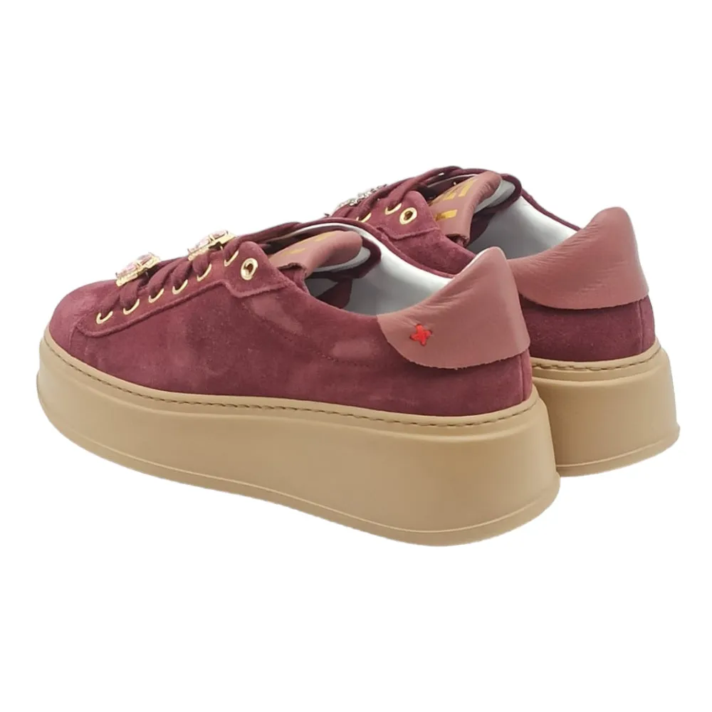 Sneaker donna Gio+ PIA96A combi velour porpora rosa