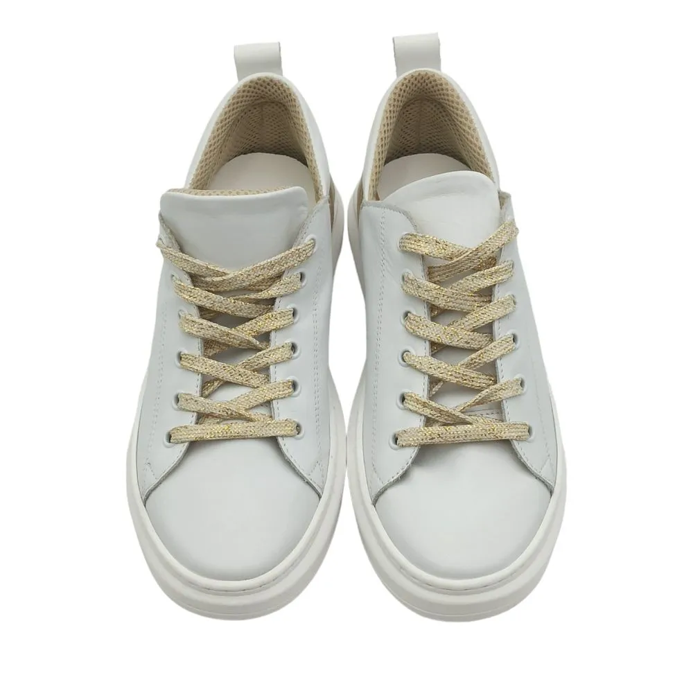 Sneaker donna pelle D. Scudieri MC D21 bianco polar platino