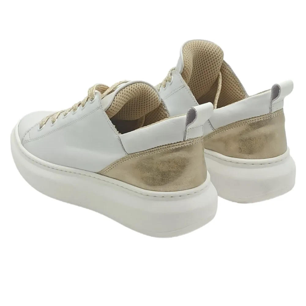 Sneaker donna pelle D. Scudieri MC D21 bianco polar platino