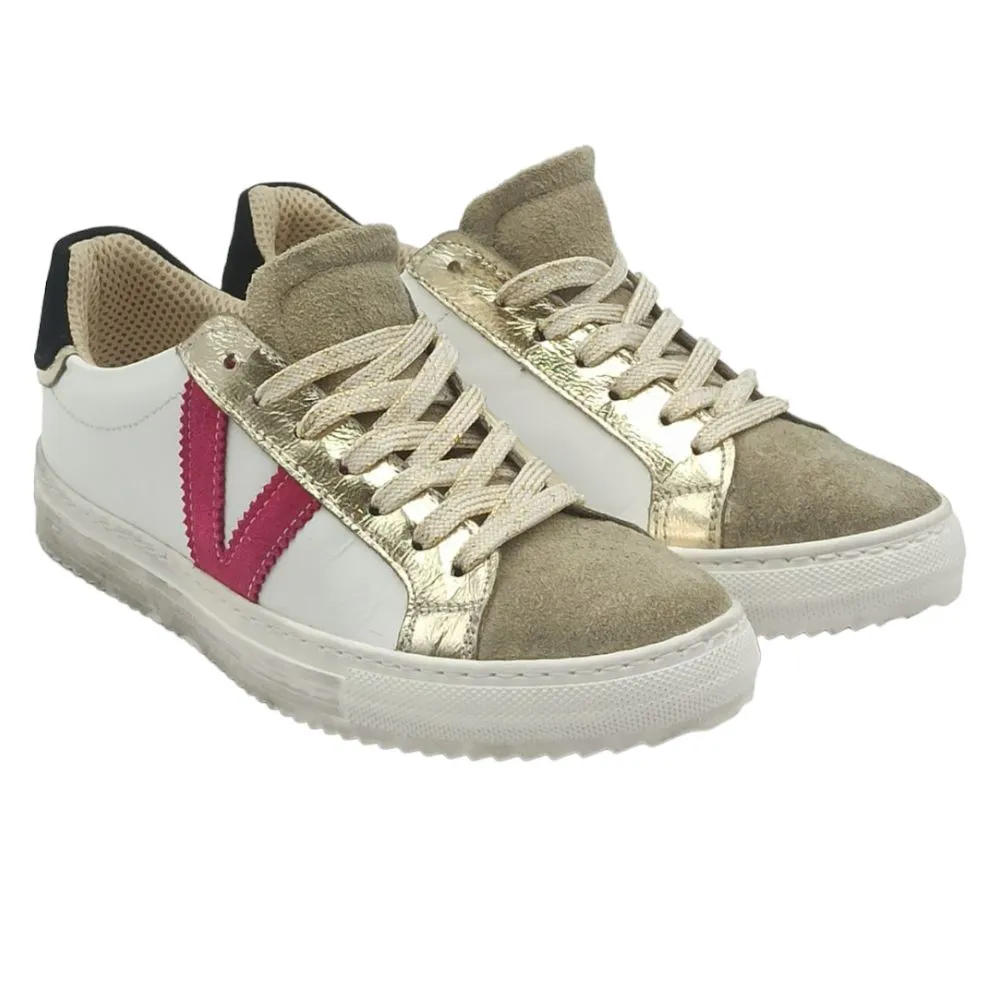 Sneaker donna pelle D. Scudieri VIN sabbia platino