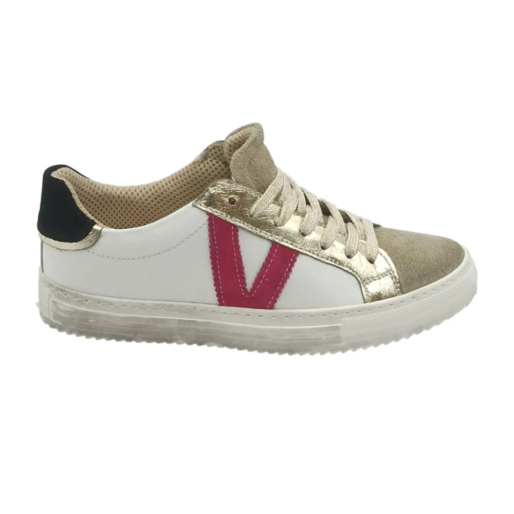 Sneaker donna pelle D. Scudieri VIN sabbia platino