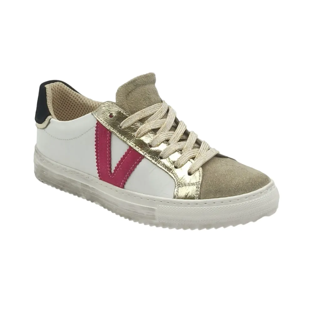 Sneaker donna pelle D. Scudieri VIN sabbia platino