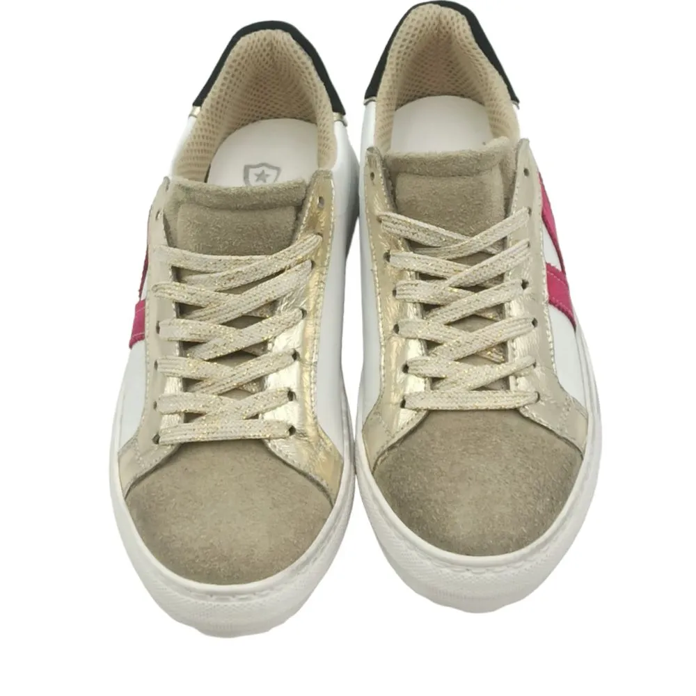 Sneaker donna pelle D. Scudieri VIN sabbia platino