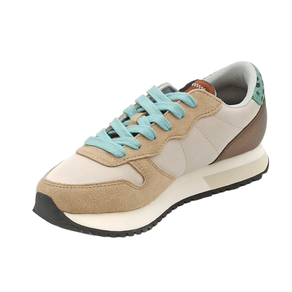 Sneaker donna SUN68 Z43210 stargirl glitter logo beige