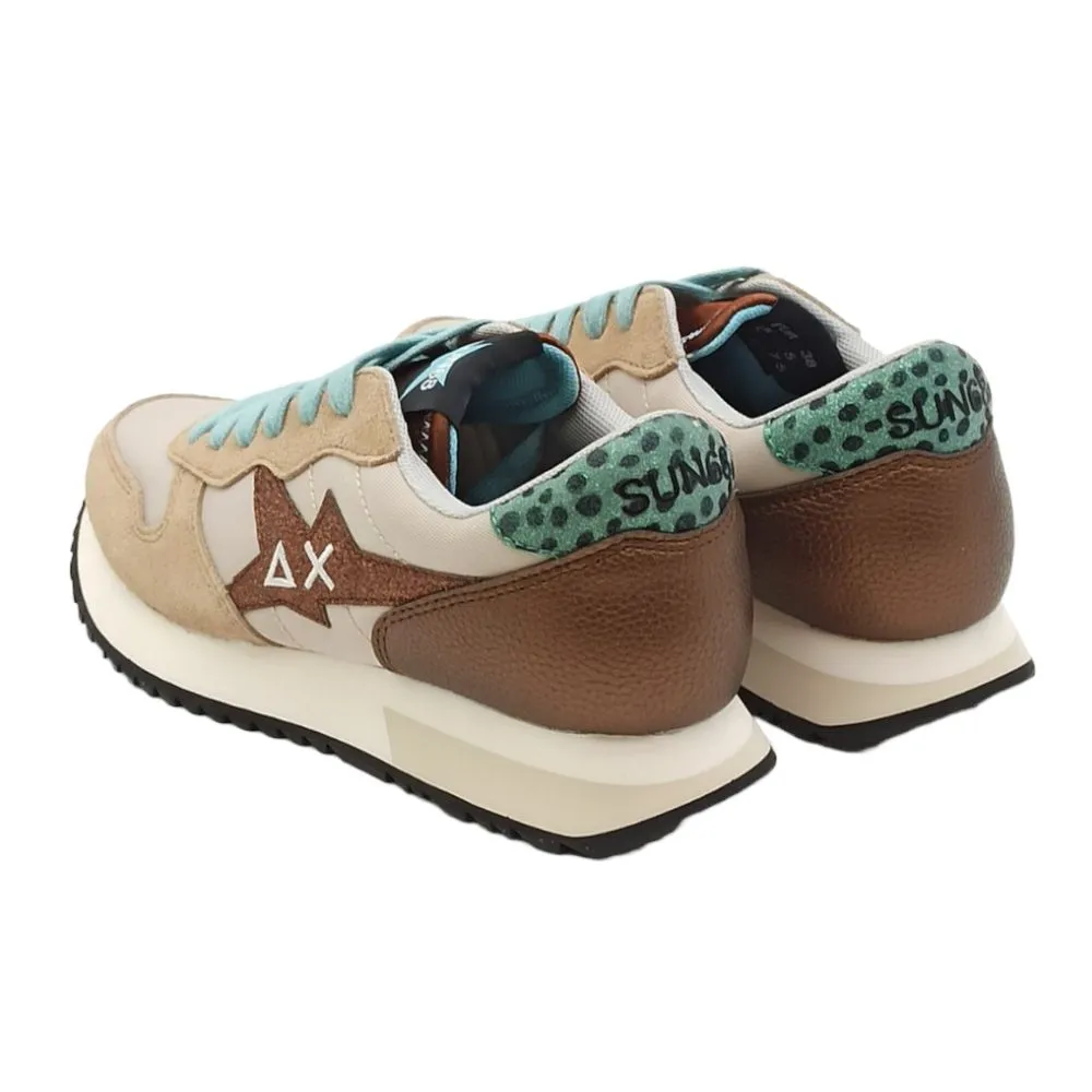 Sneaker donna SUN68 Z43210 stargirl glitter logo beige