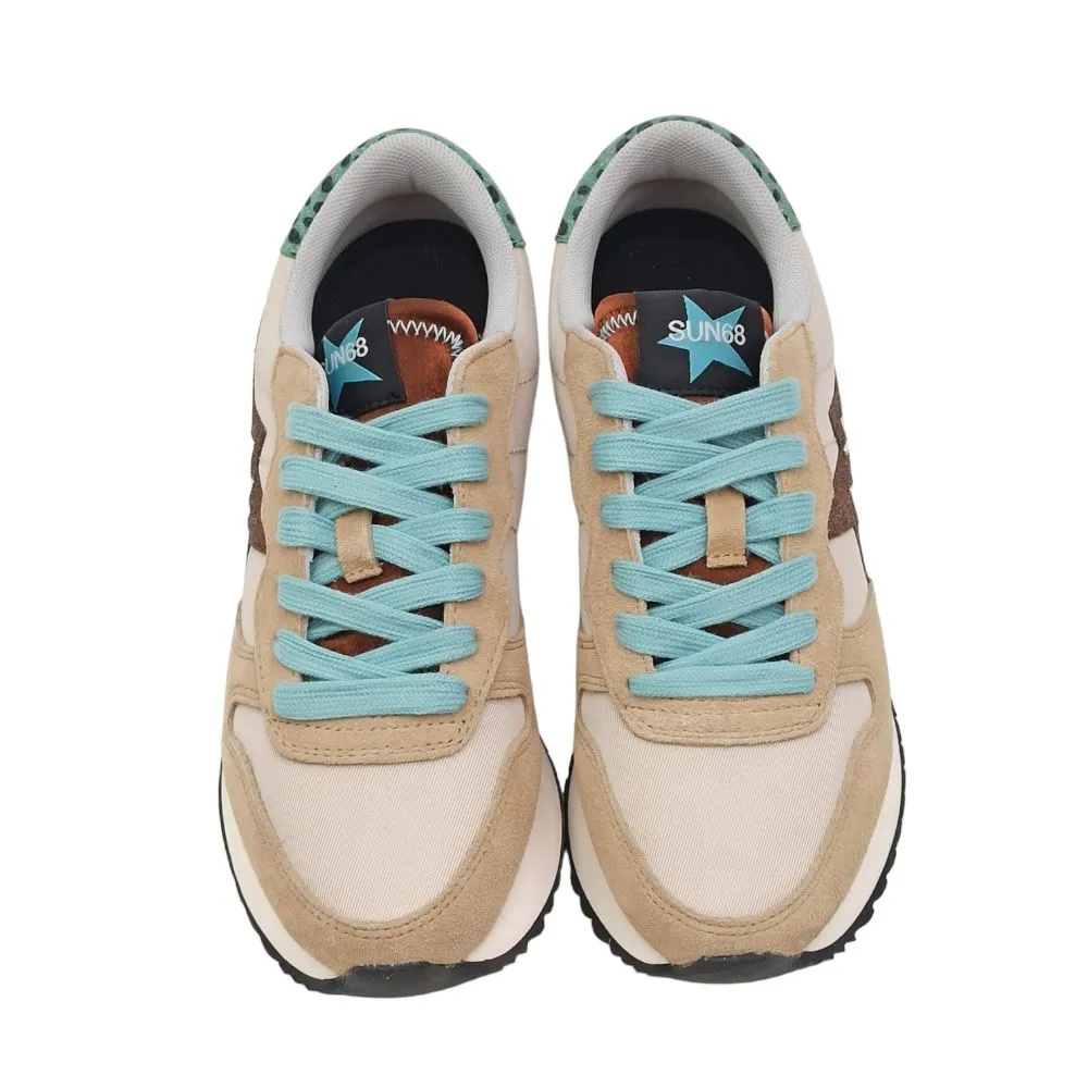 Sneaker donna SUN68 Z43210 stargirl glitter logo beige