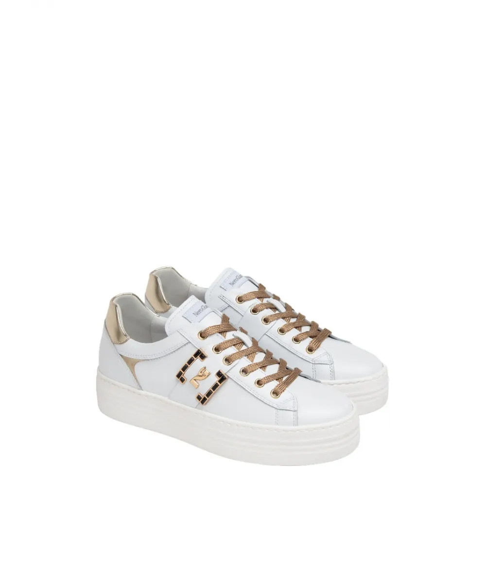 Sneaker In Pelle Bianco