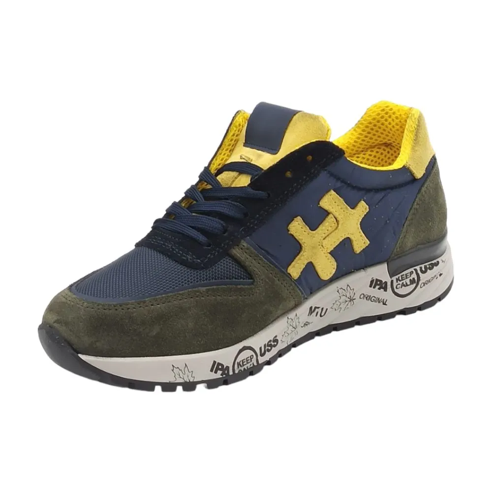 Sneaker uomo camoscio D.Scudieri PRU BLU OLIVA OCRA