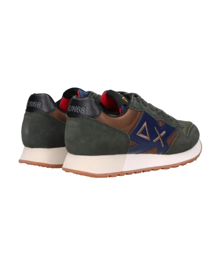 SUN68 Sneakers Uomo Z42114 Jaki Bicolor A-EE Scarpe Pelle Scamosciata 9374 VOLPE/MILITARE scuro