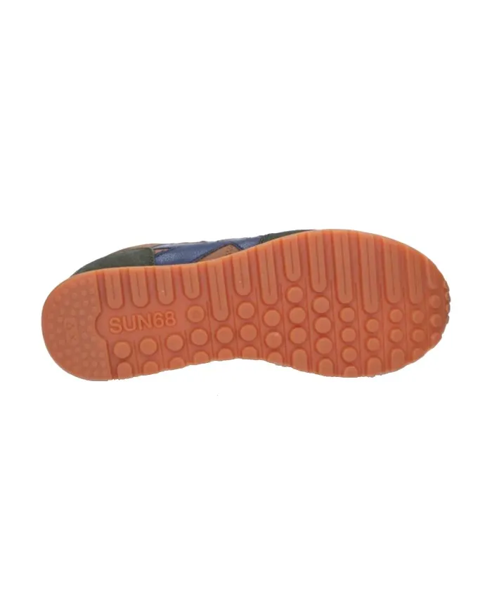 SUN68 Sneakers Uomo Z42114 Jaki Bicolor A-EE Scarpe Pelle Scamosciata 9374 VOLPE/MILITARE scuro
