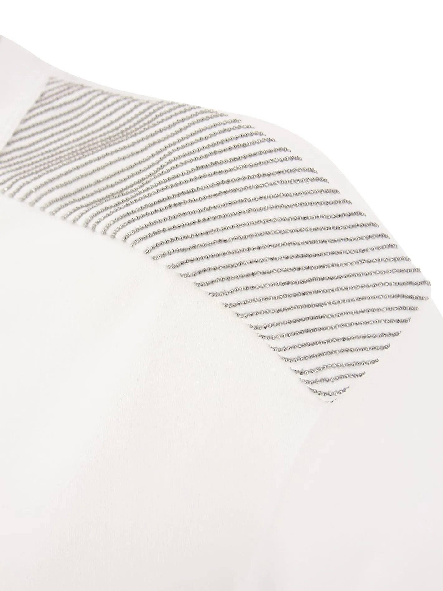 T-shirt in jersey di cotone stretch con spalle lucide