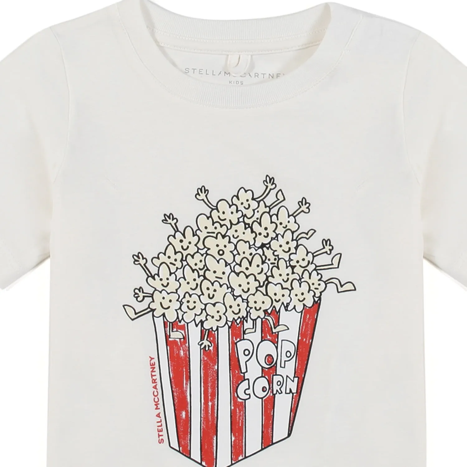T-Shirt Unisex Bianco Caldo Con Stampa Pop-Corn