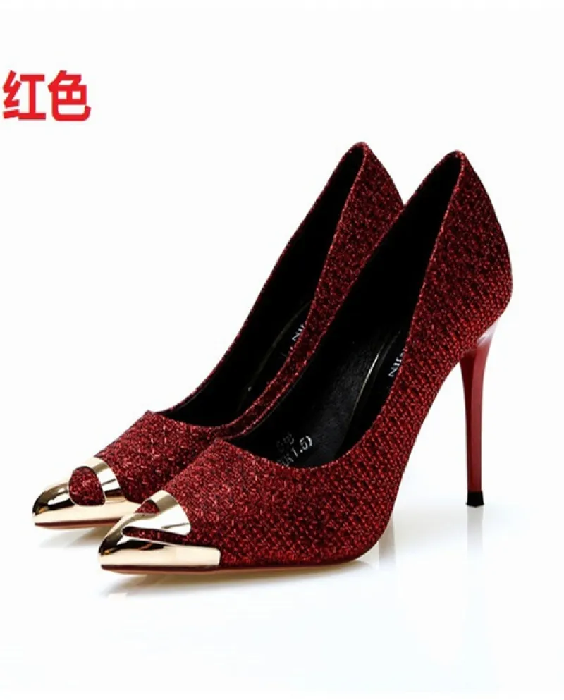 Tacchi alti Moda Nero Rosso Tacchi doro per le donne Scarpe casual Scarpe eleganti da donna Scarpe basse da donna solide Talons