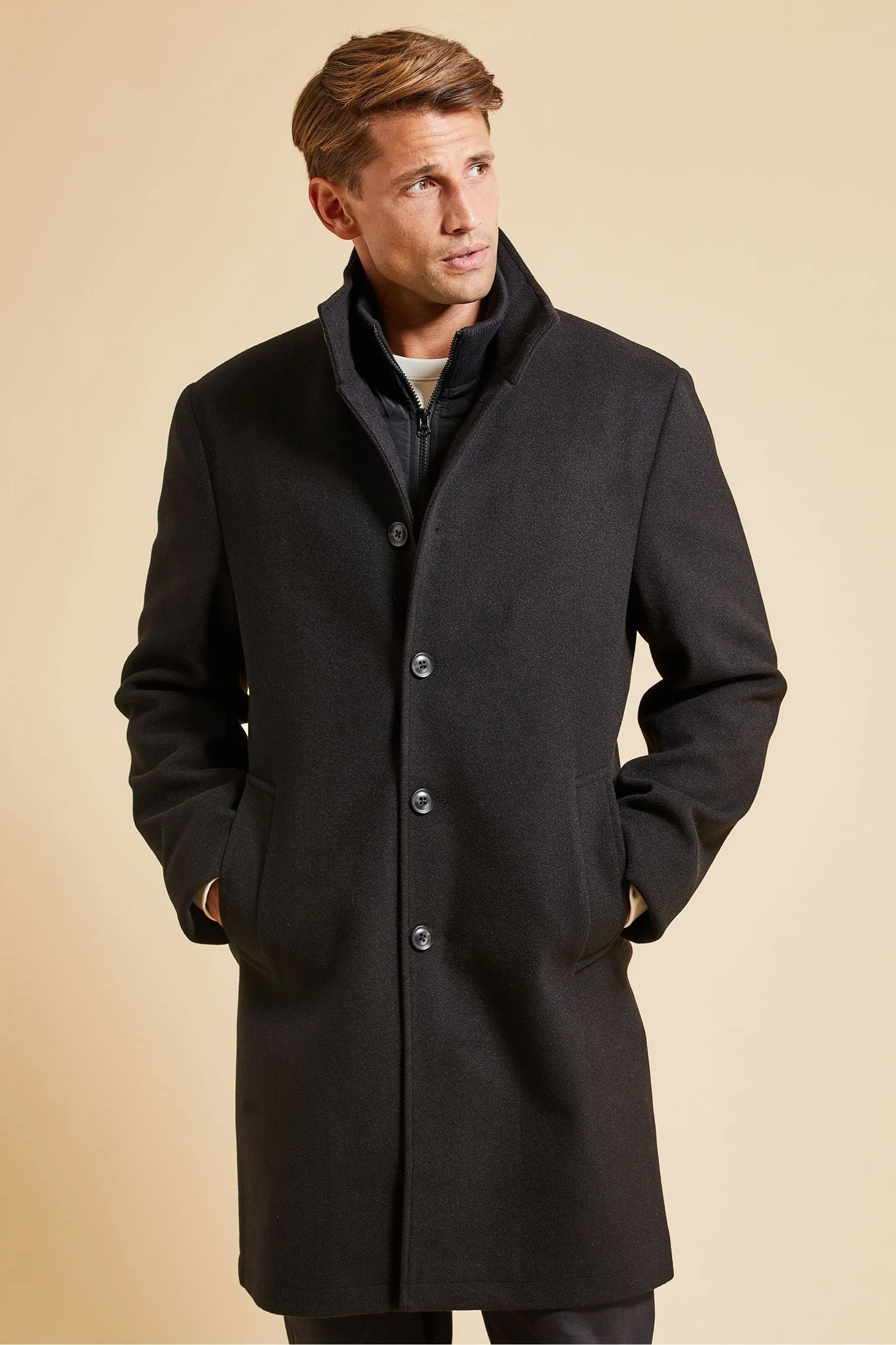 Threadbare Luxe Collo a imbuto Cappotto con Finto strato