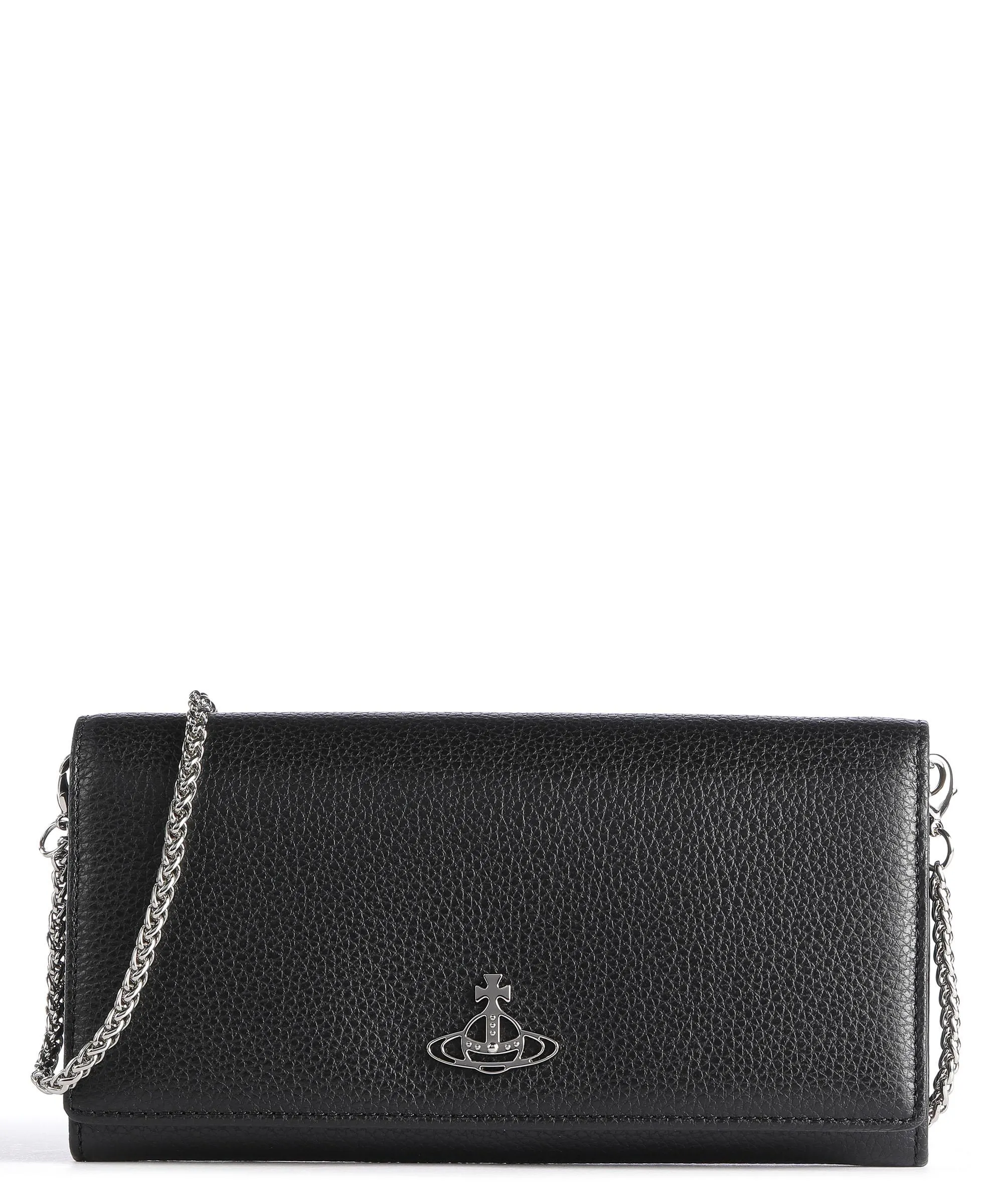  Vivienne Westwood Grained Borsa a tracolla pelle di vacchetta grana nero  