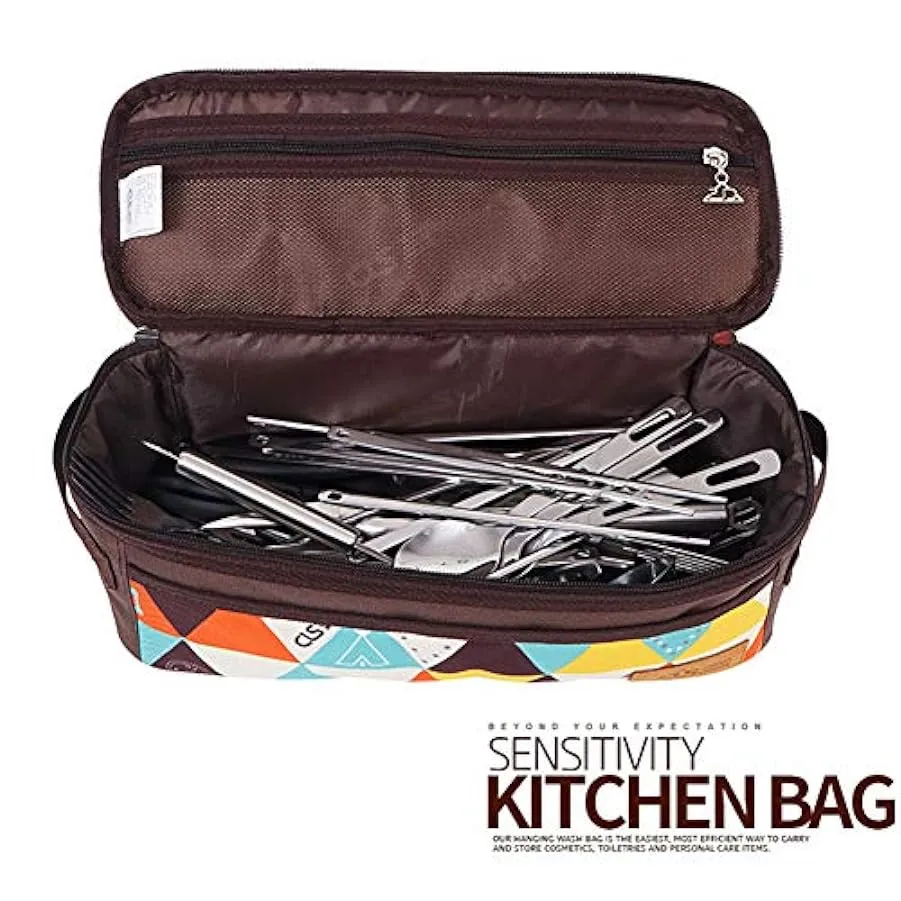 WANAONE Borsa portaoggetti per pentole da campeggio, borsa da viaggio portatile per organizzare utensili da cucina multifunziona